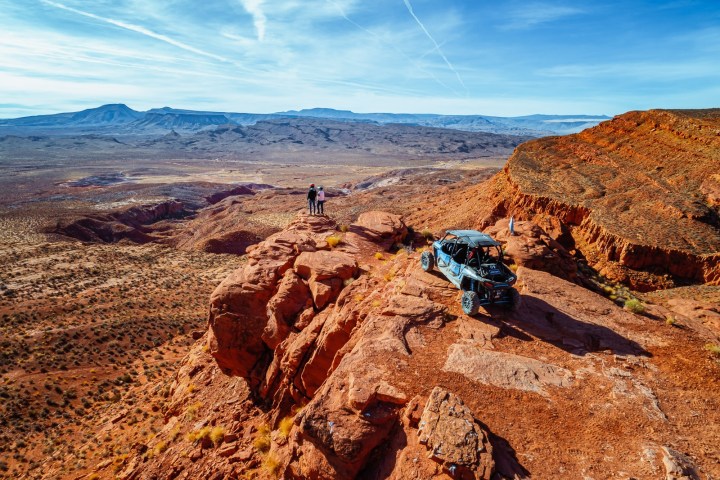 a pile of dirt on a rocky hill